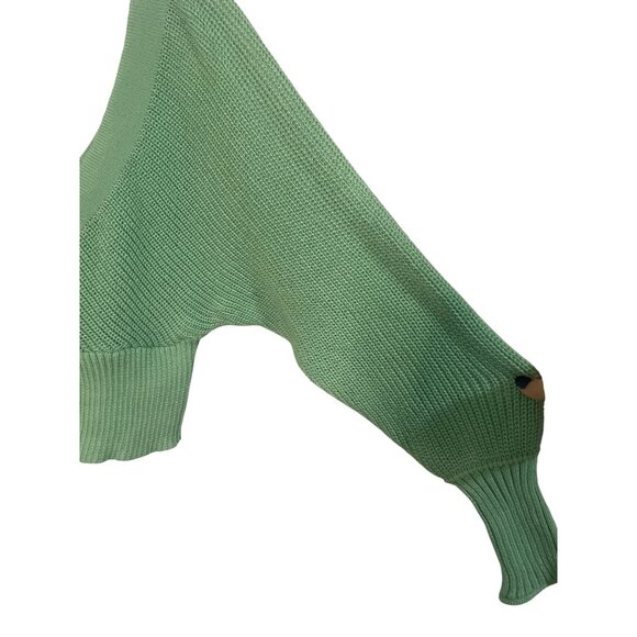 Shein Womens Sage Green Knit V-Neck Wrap Sweater Long Sleeves Size L Comfort Str - Picture 2 of 4